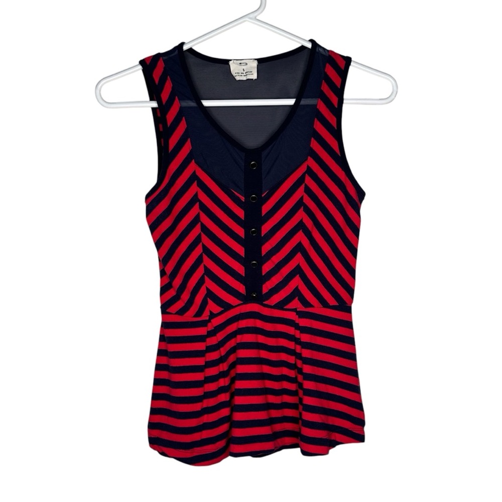 Pins & Needles Anthropologie Striped Peblum Top Small